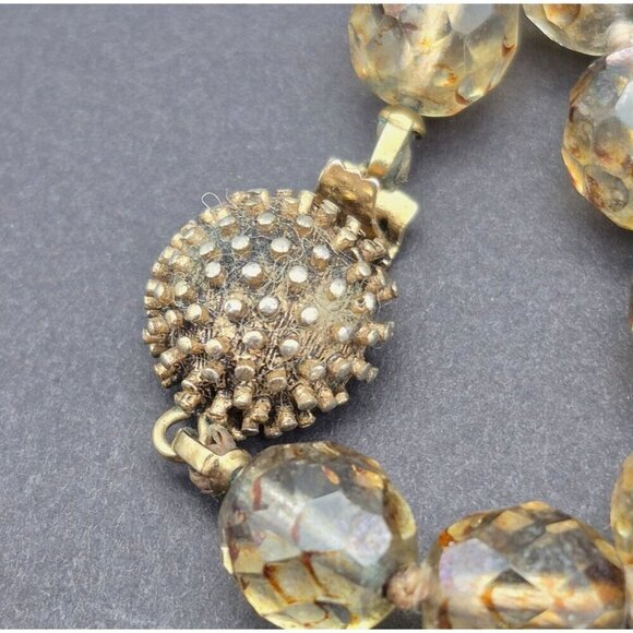 Ciner Vintage Glass Faceted Beads Collar Necklace Gold Tone Hidden Box Clasp 17" - Picture 5 of 6